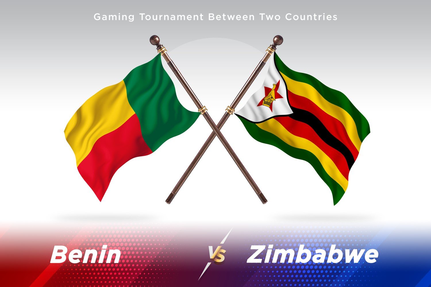 Benin versus Zimbabwe Two Flags