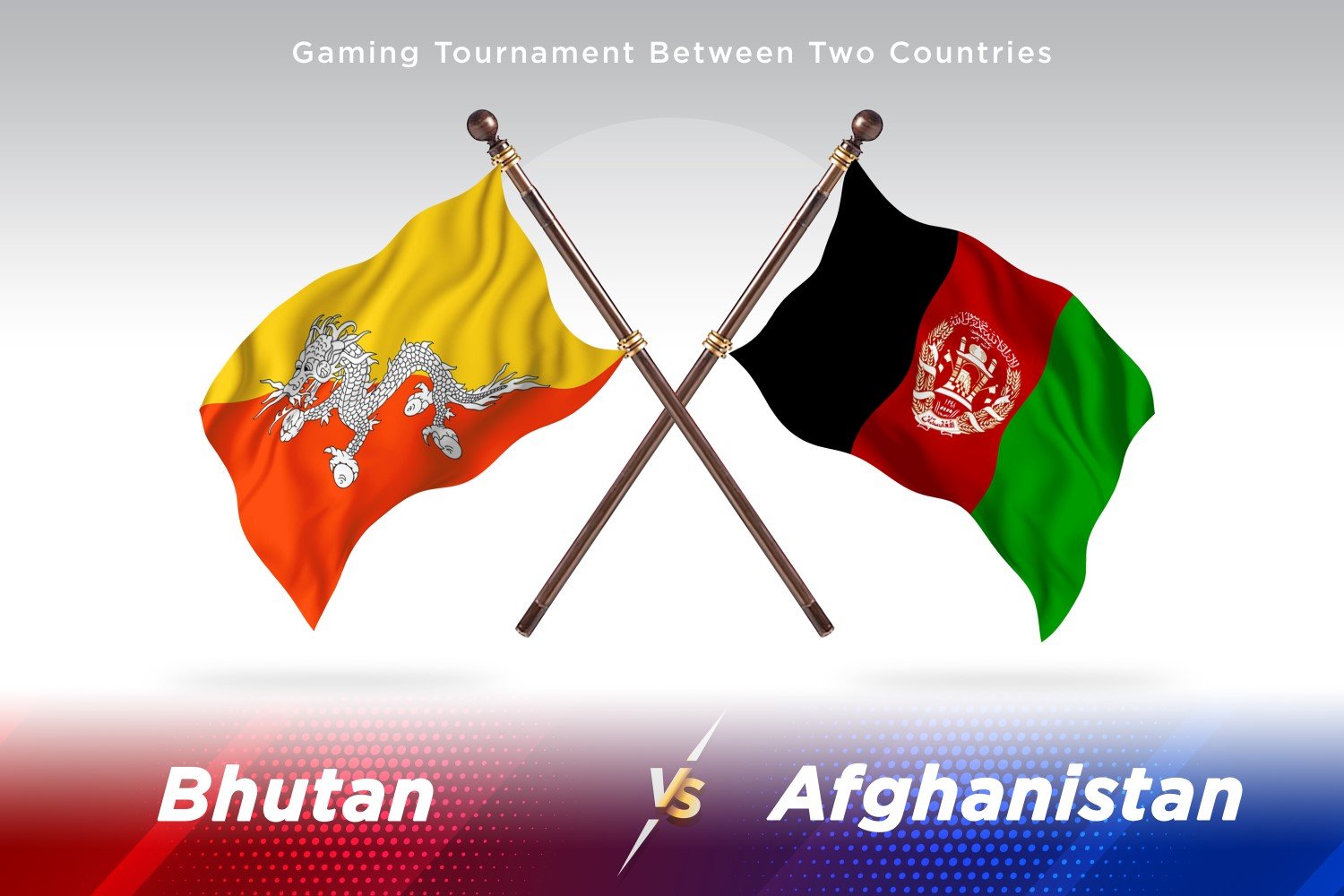 Bhutan versus Afghanistan Two Flags