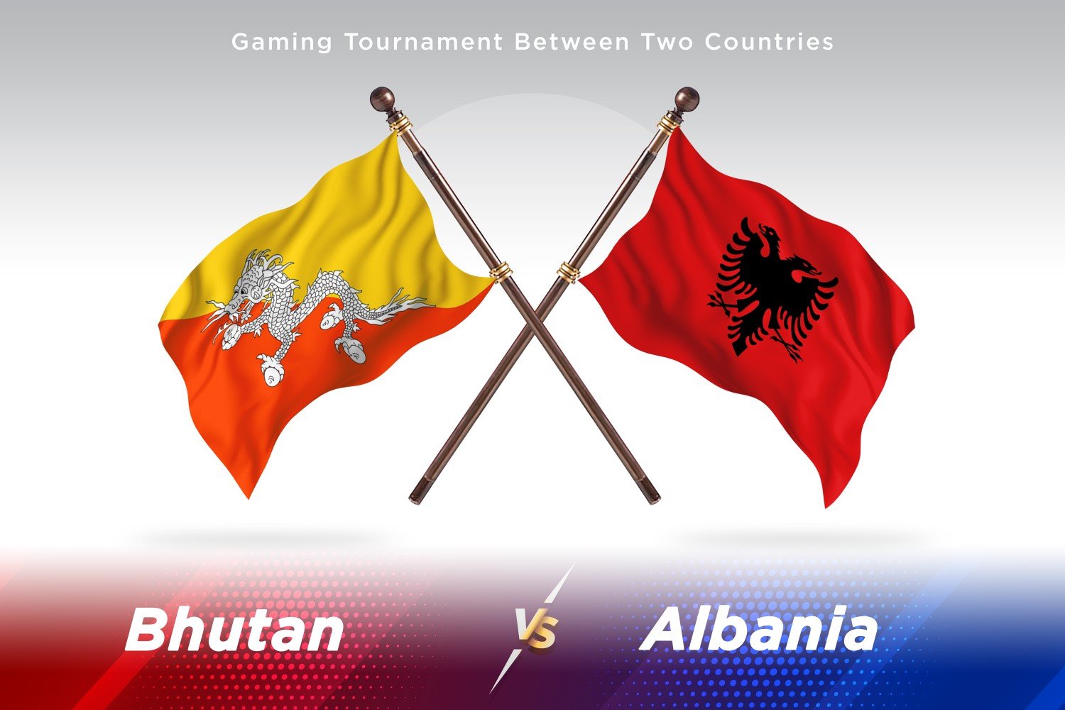 Bhutan versus Albania Two Flags