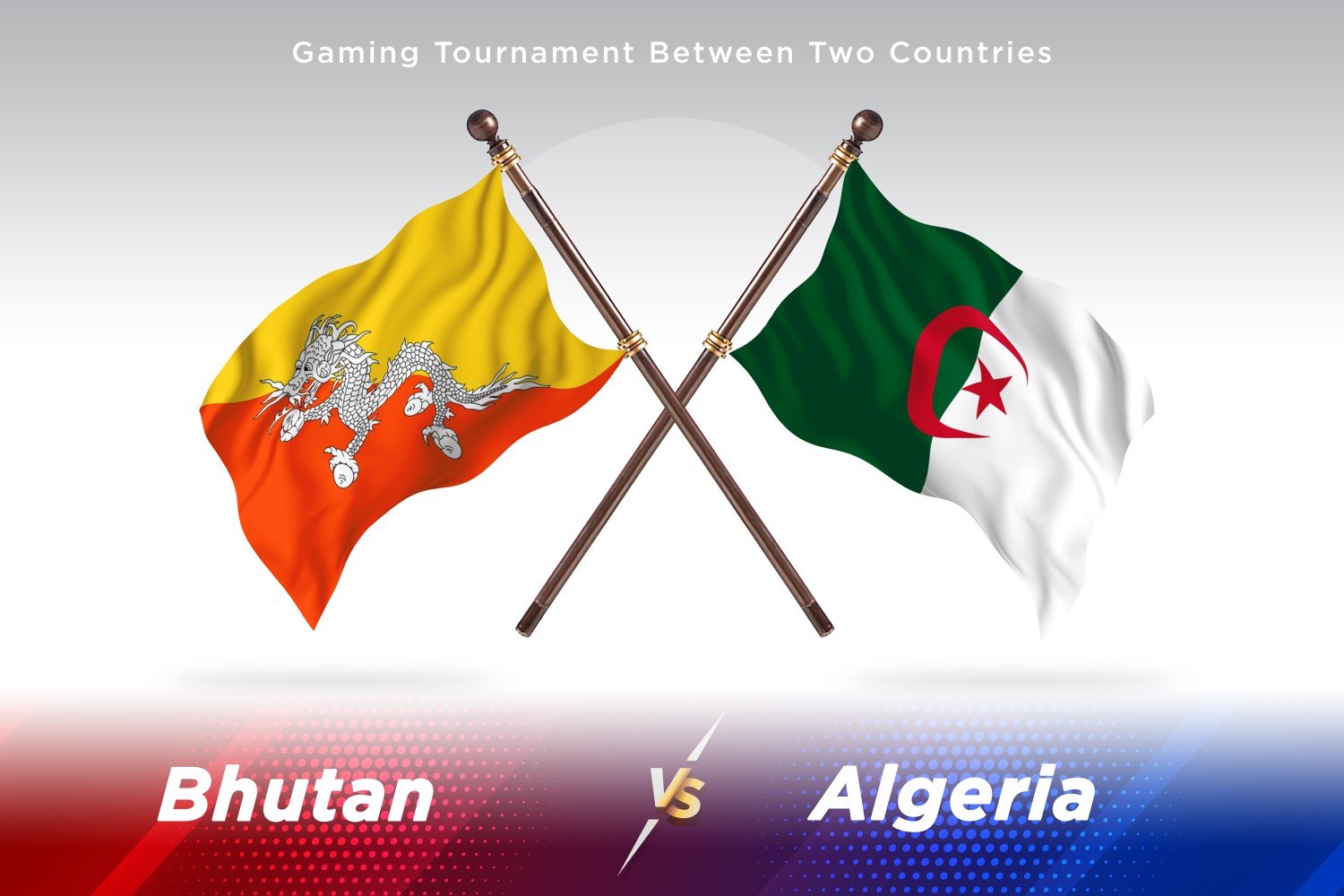 Bhutan versus Algeria Two Flags