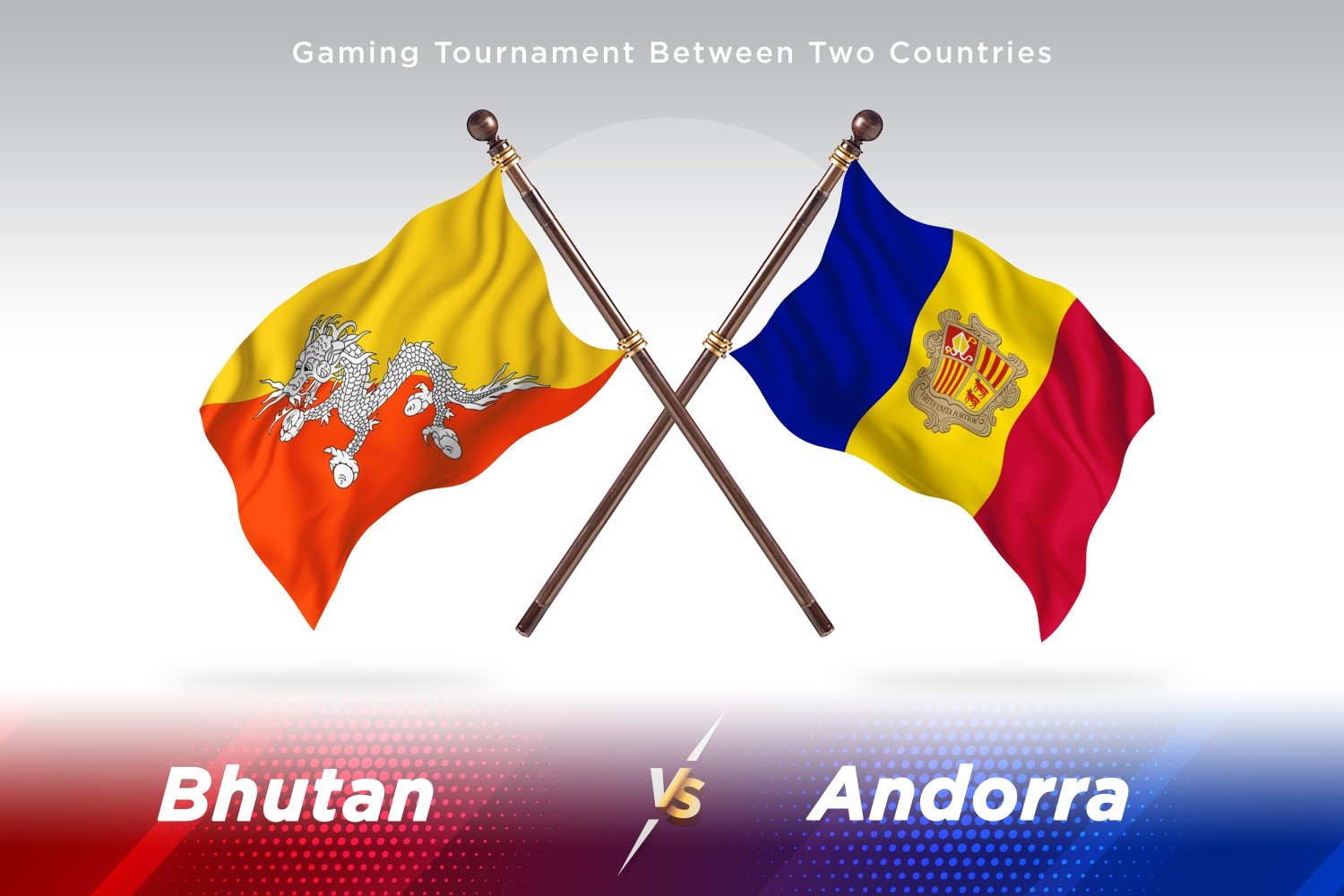 Bhutan versus Andorra Two Flags