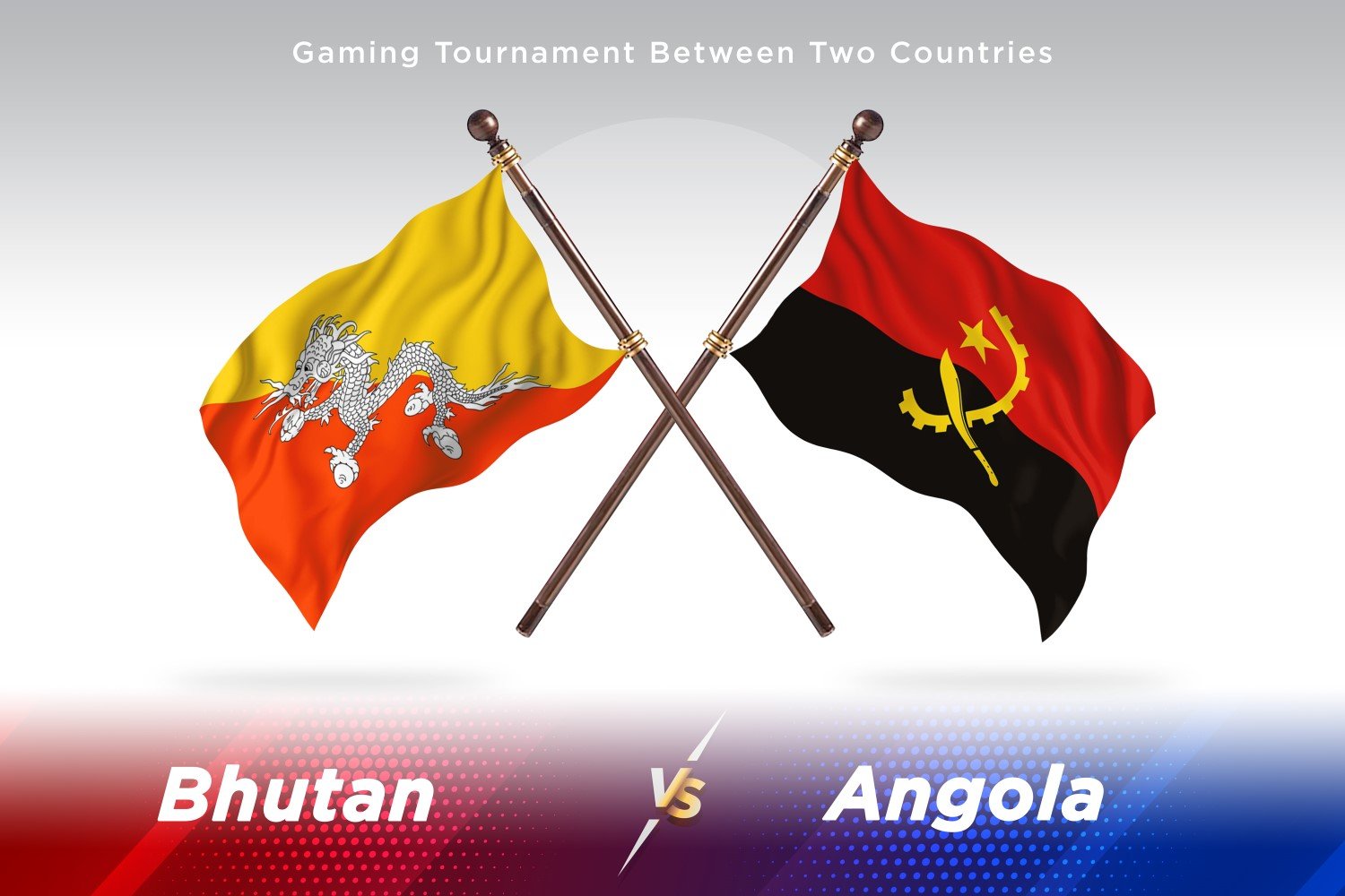 Bhutan versus Angola Two Flags