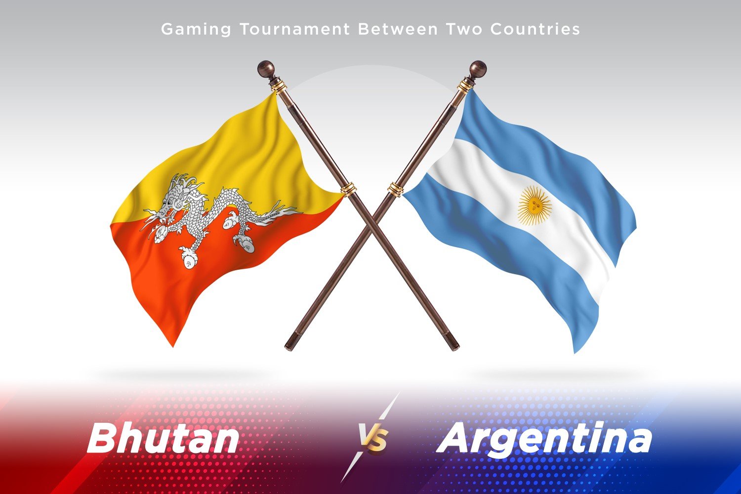 Bhutan versus Argentina Two Flags