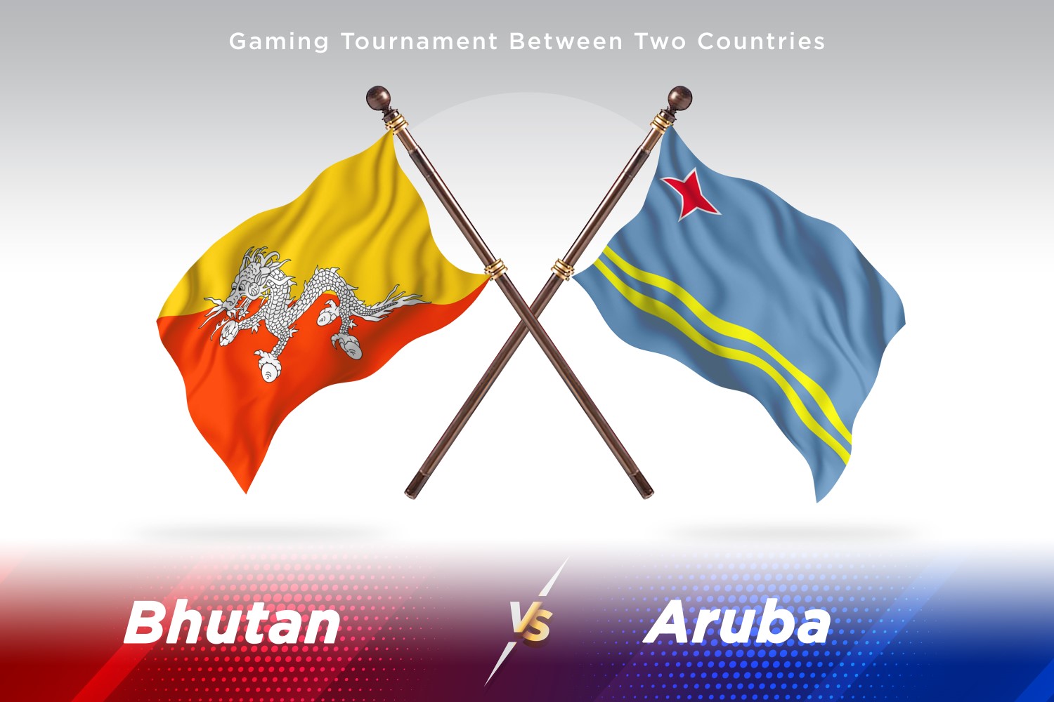 Bhutan versus Aruba Two Flags