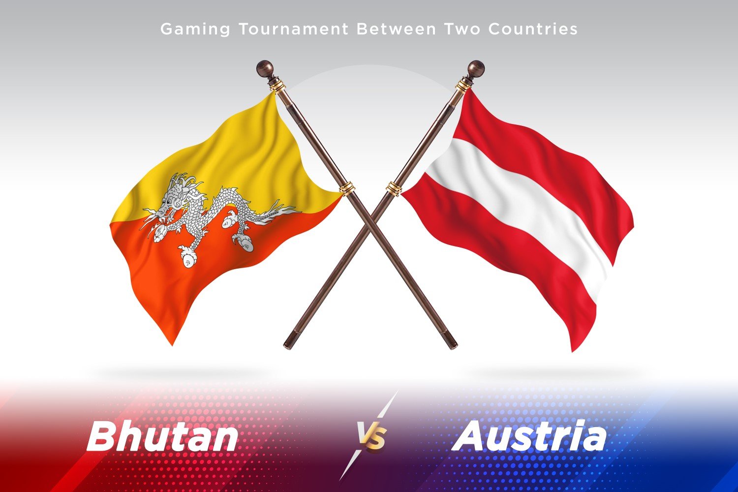 Bhutan versus Austria Two Flags