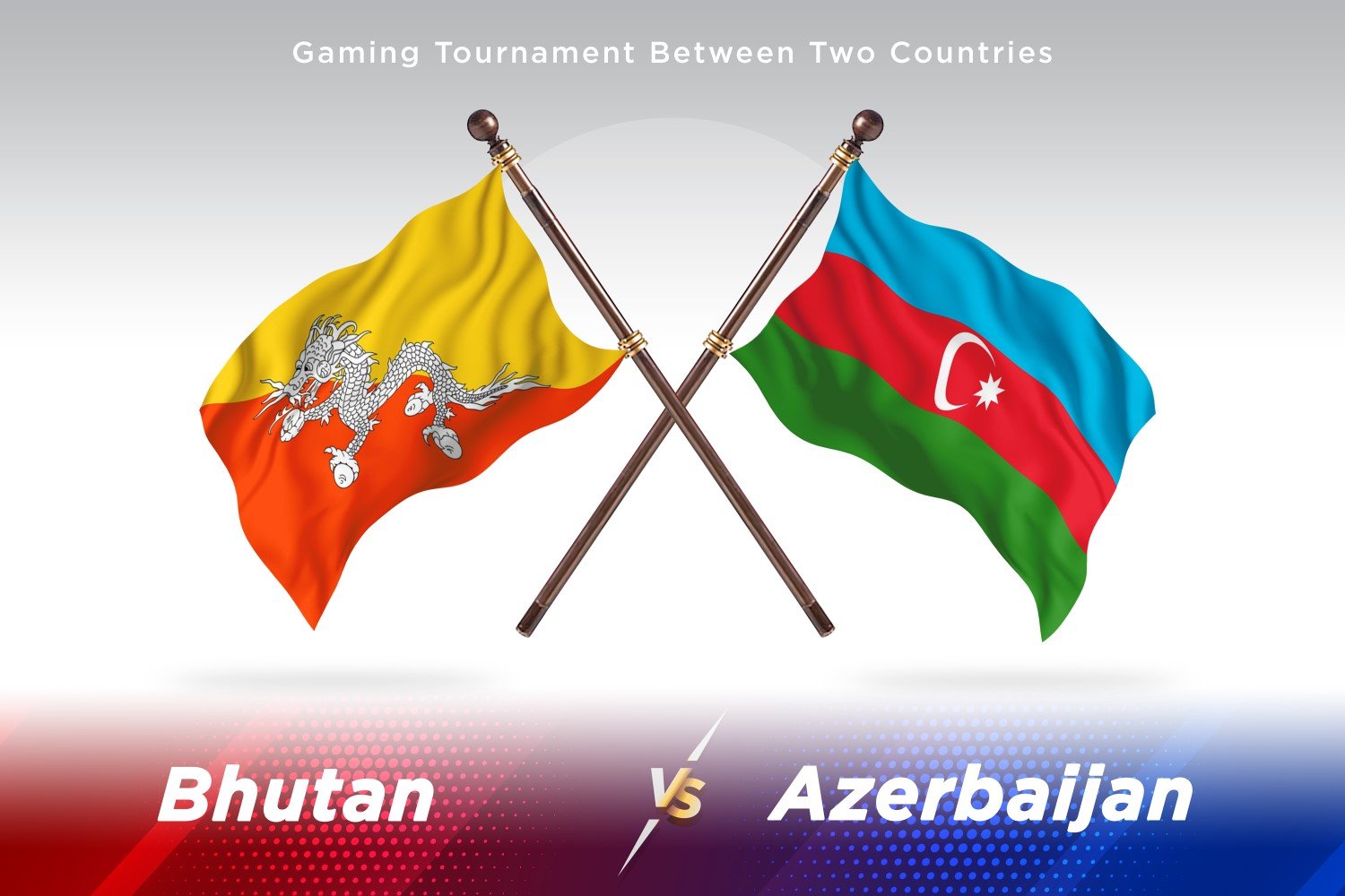 Bhutan versus Azerbaijan Two Flags