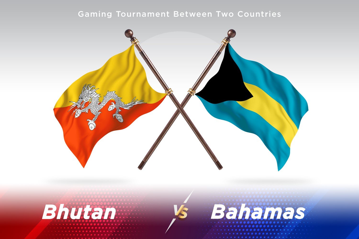 Bhutan versus Bahamas Two Flags