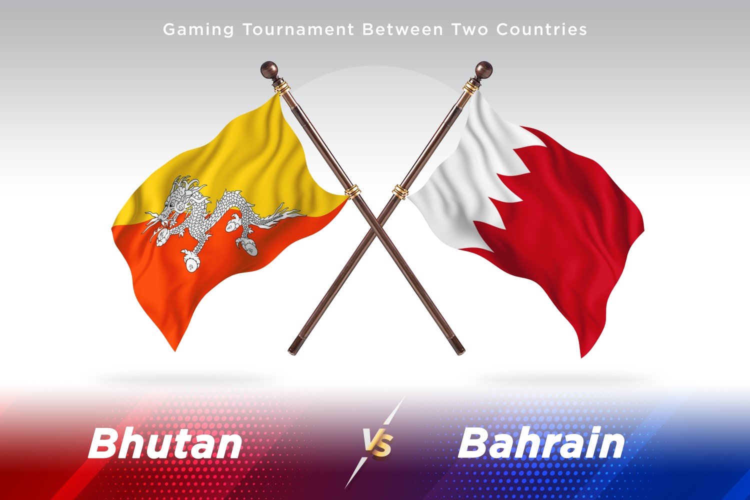 Bhutan versus Bahrain Two Flags