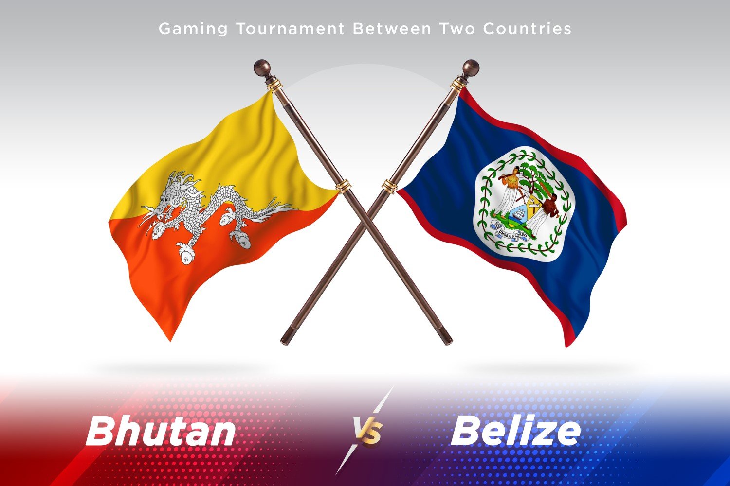 Bhutan versus Belize Two Flags