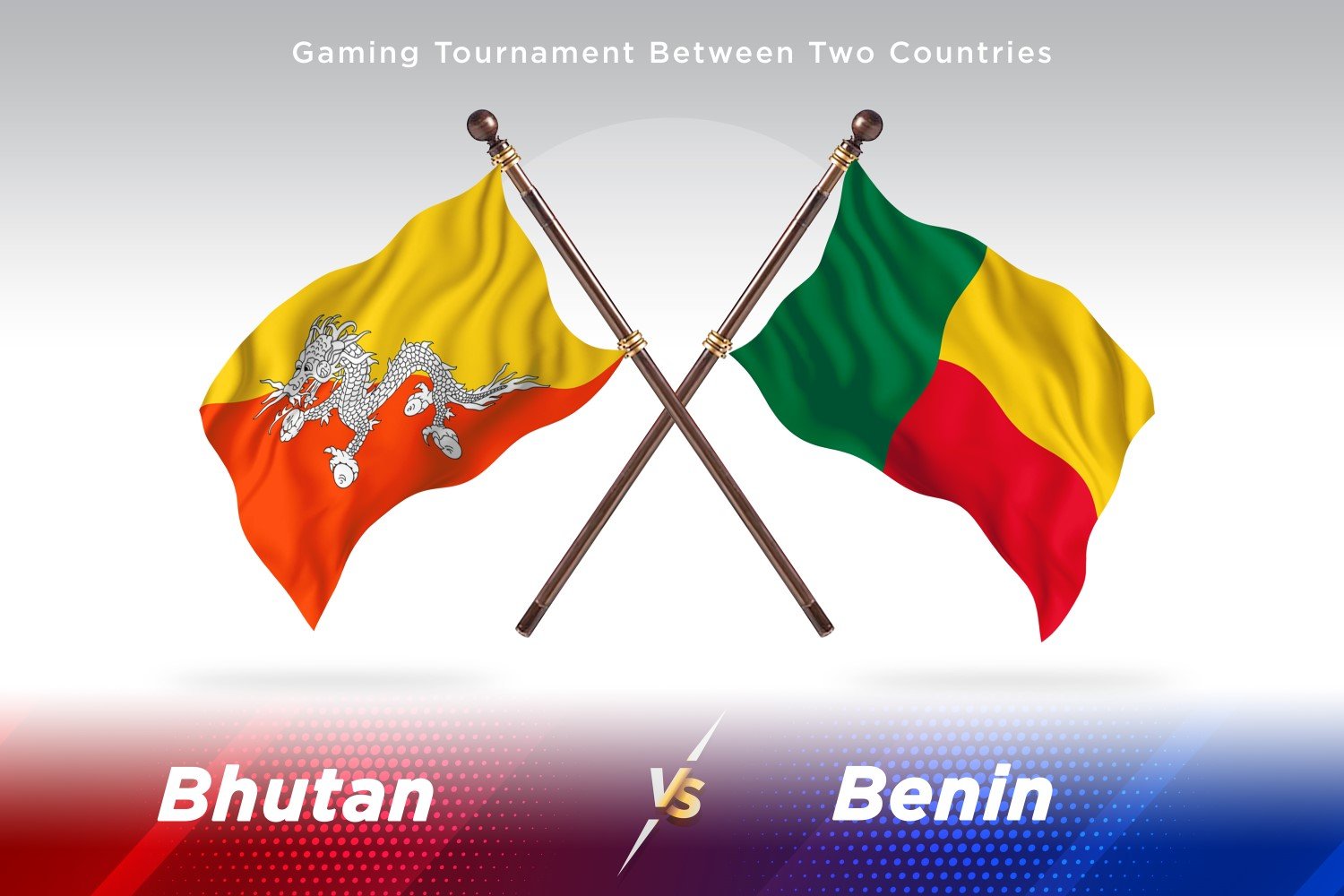 Bhutan versus Benin Two Flags