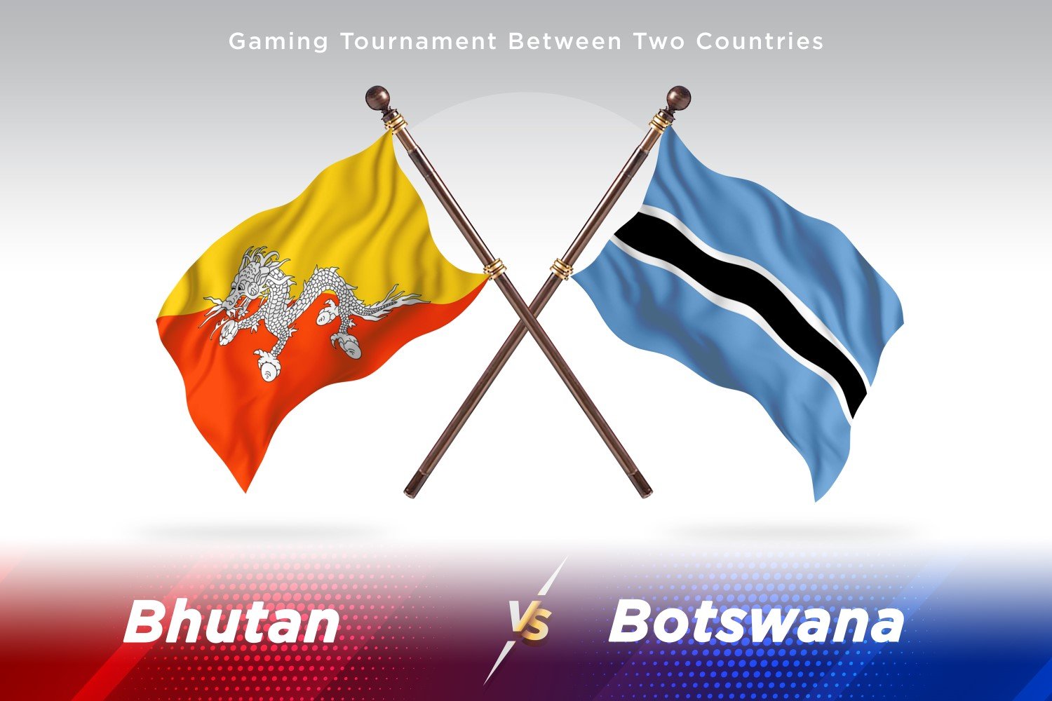 Bhutan versus Botswana Two Flags