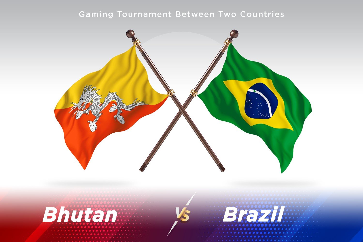 Bhutan versus brazil Two Flags