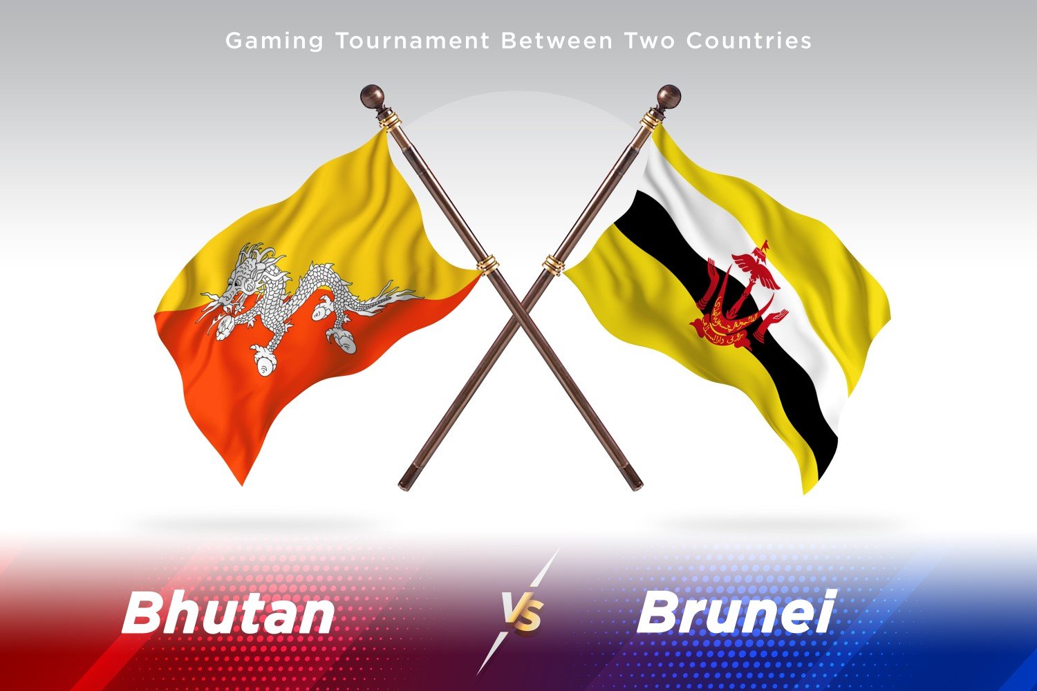 Bhutan versus Brunei Two Flags