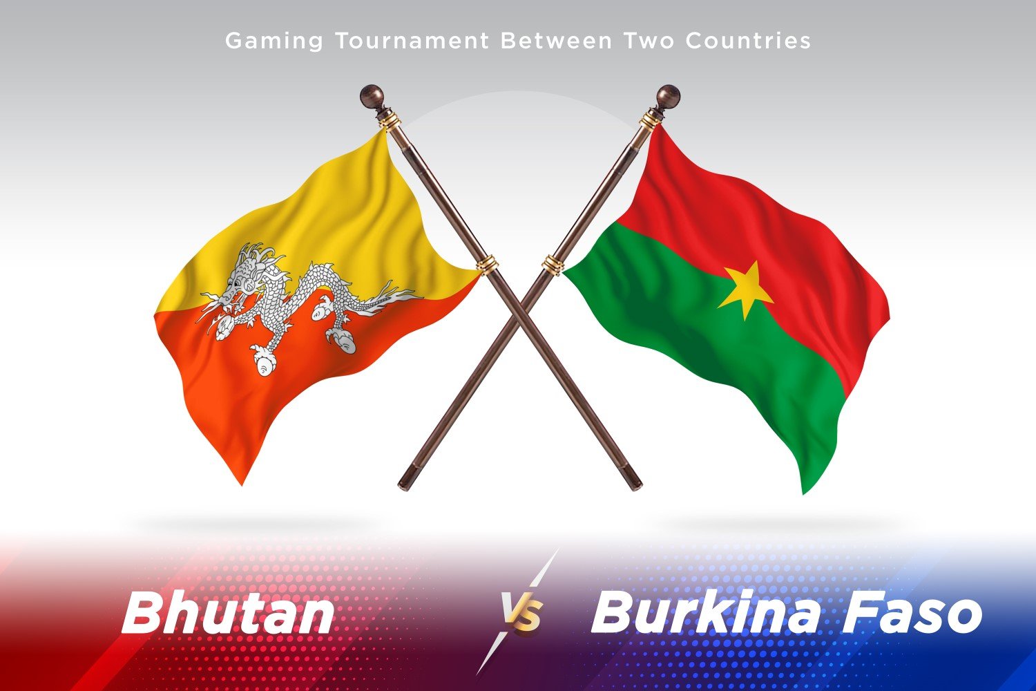 Bhutan versus Burkina Faso Two Flags