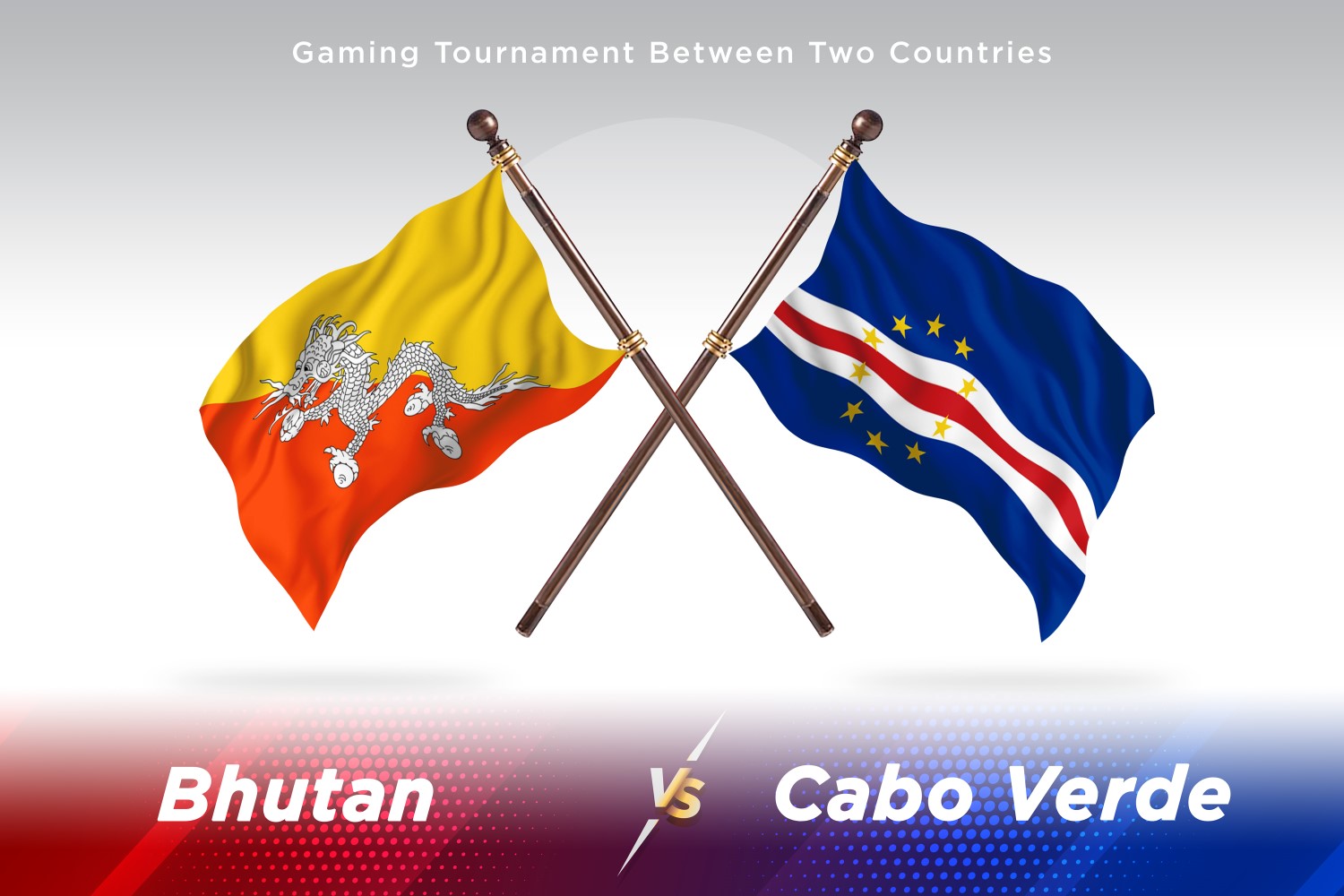 Bhutan versus Cabo Verde Two Flags