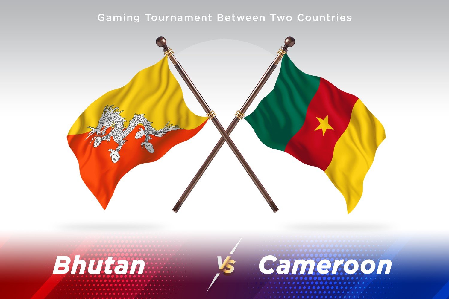 Bhutan versus Cameroon Two Flags