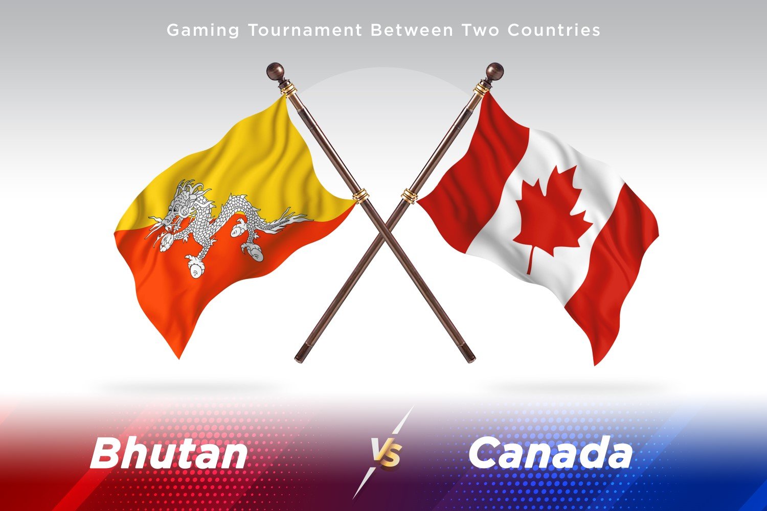 Bhutan versus Canada Two Flags