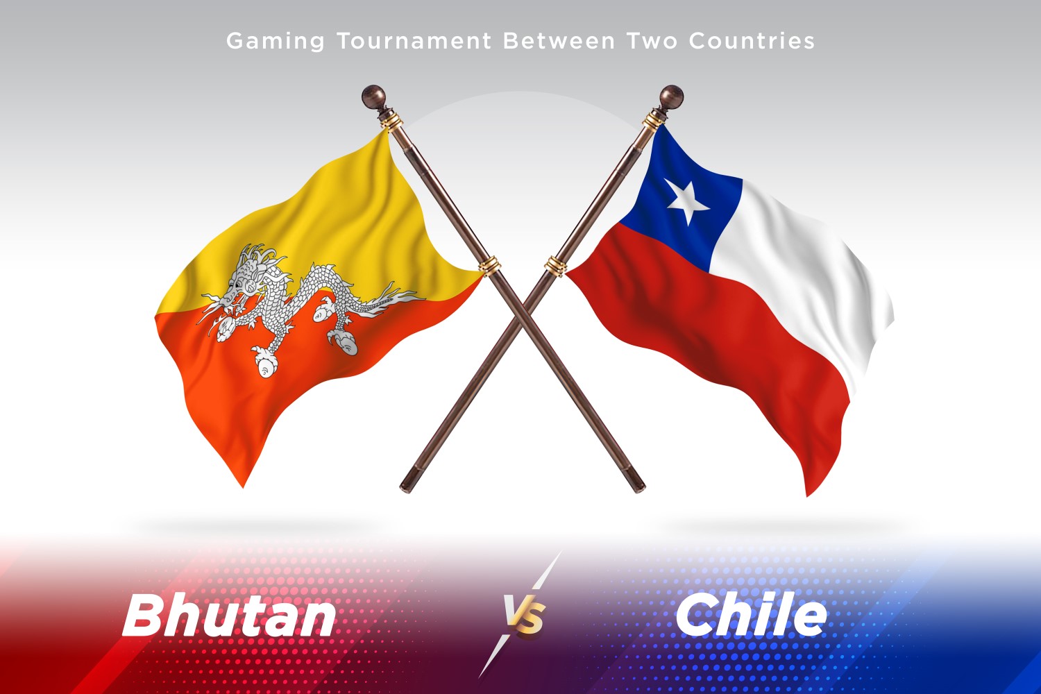 Bhutan versus Chile Two Flags