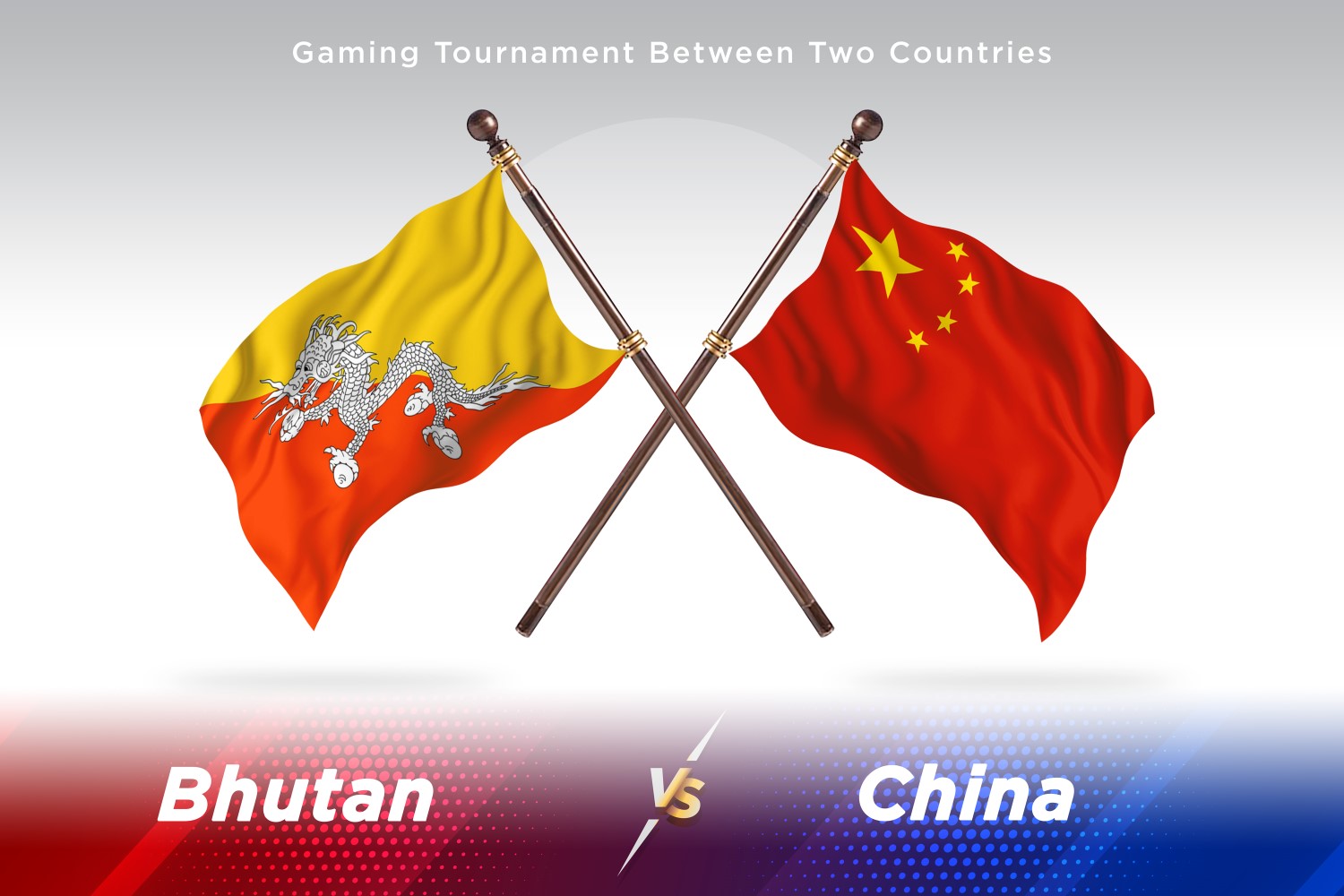 Bhutan versus china Two Flags