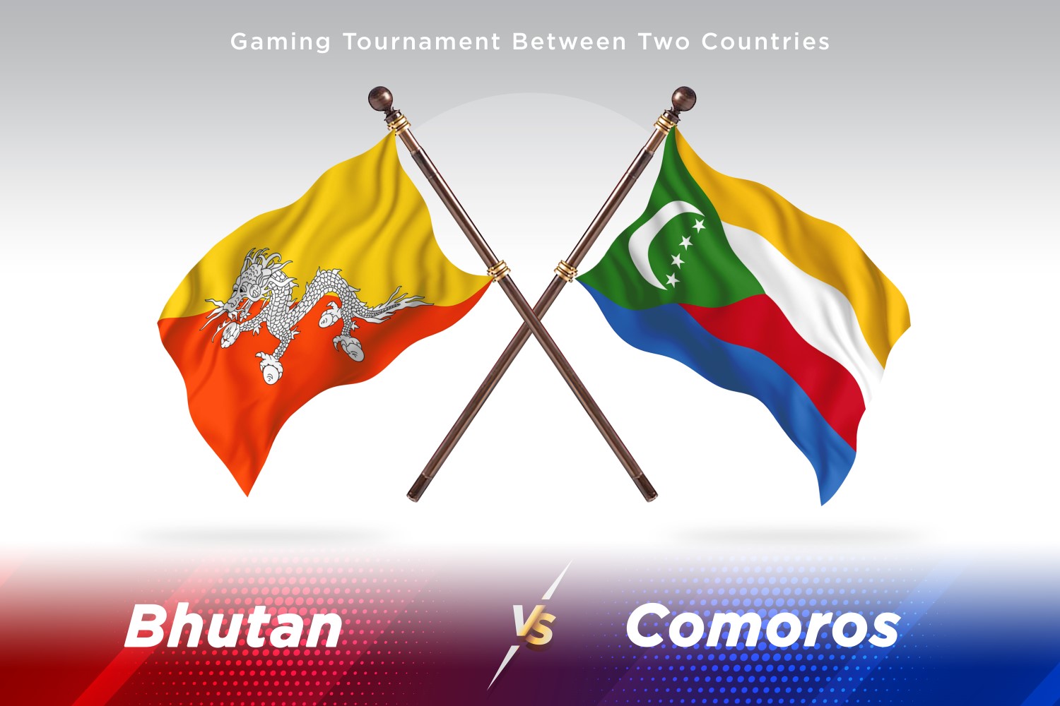 Bhutan versus Comoros Two Flags