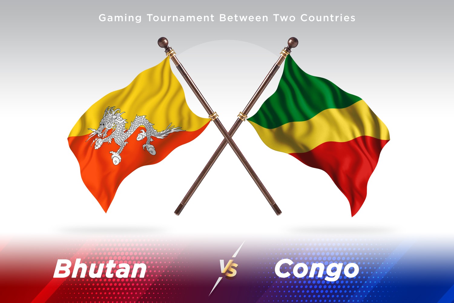 Bhutan versus Congo Two Flags