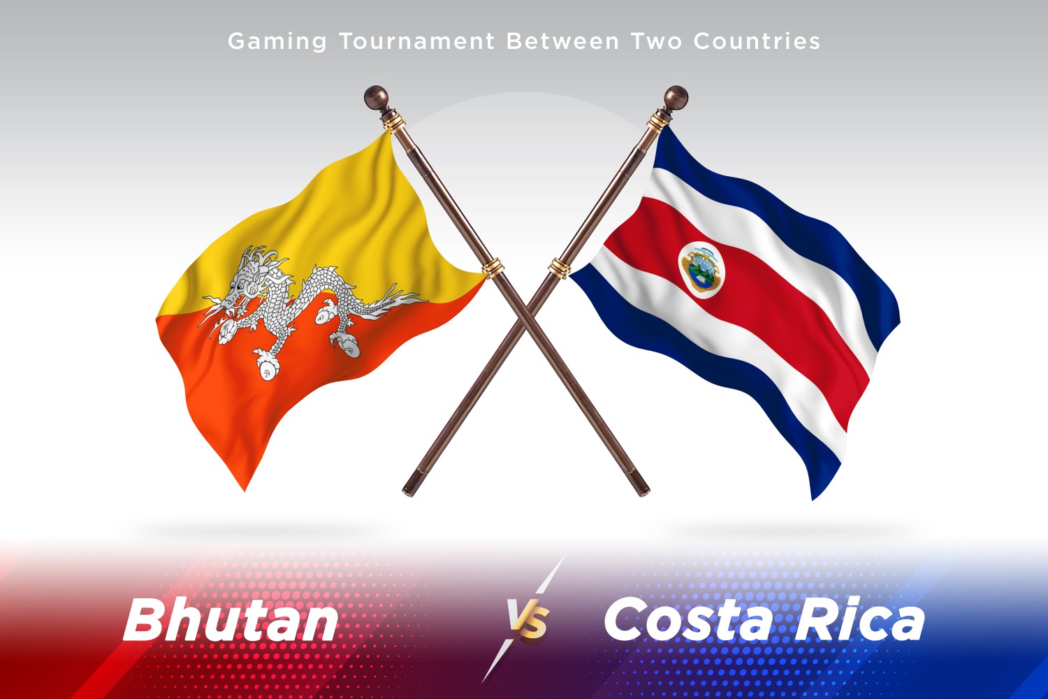 Bhutan versus costa Rica Two Flags