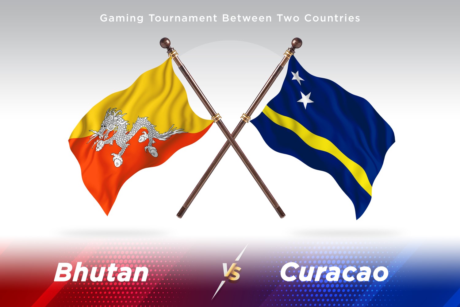 Bhutan versus curacao Two Flags