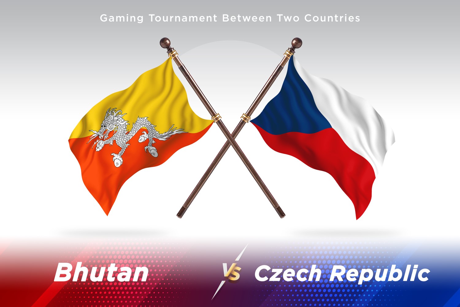 Bhutan versus Czech republic Two Flags