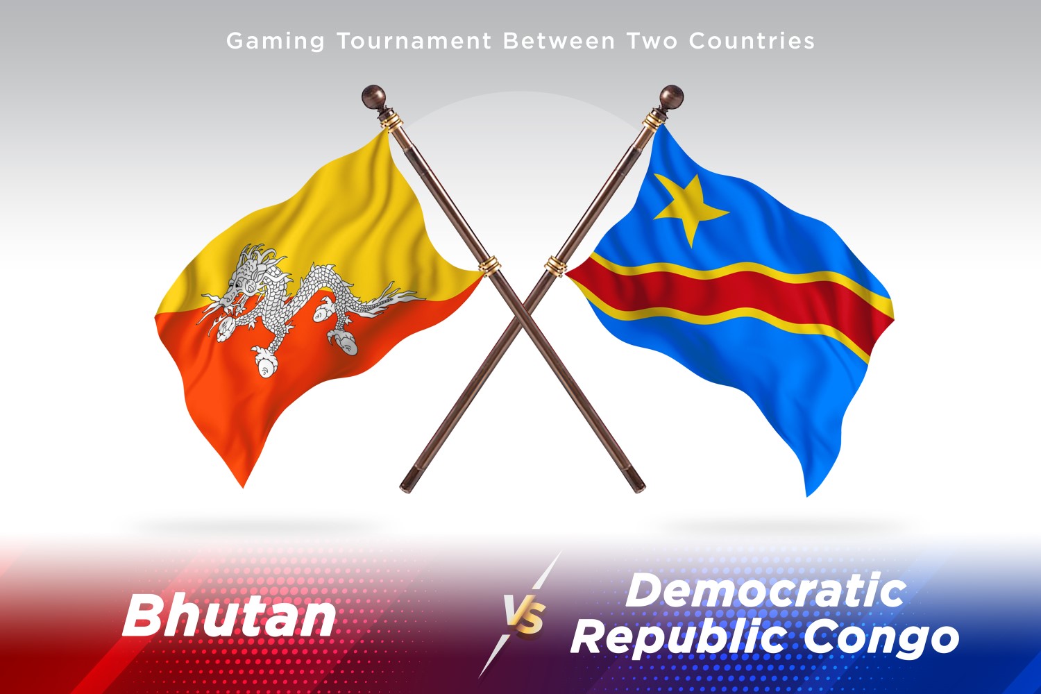 Bhutan versus democratic republic Two Flags