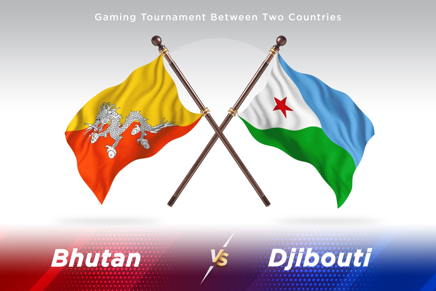 Bhutan versus Djibouti Two Flags