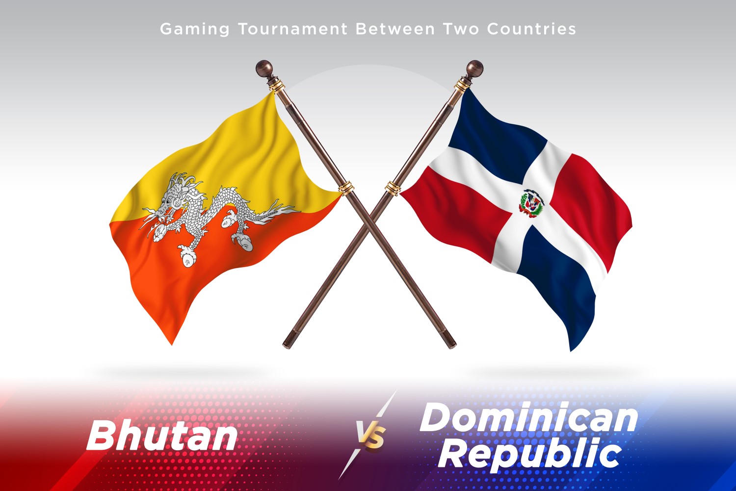 Bhutan versus Dominican republic Two Flags