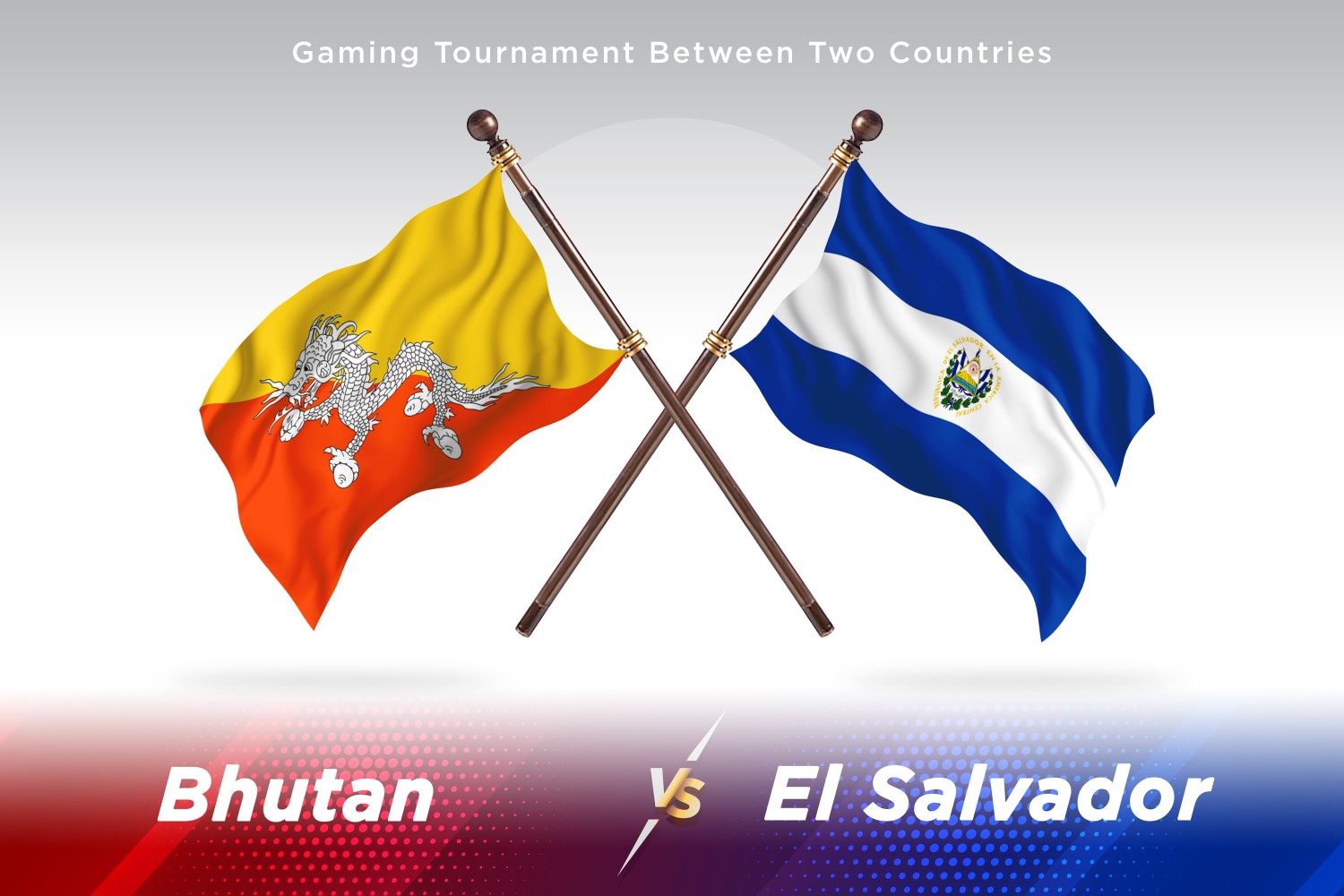 Bhutan versus el Salvador Two Flags