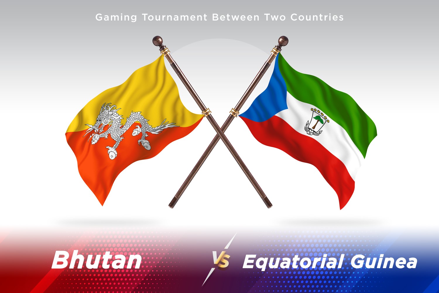 Bhutan versus equatorial guinea Two Flags