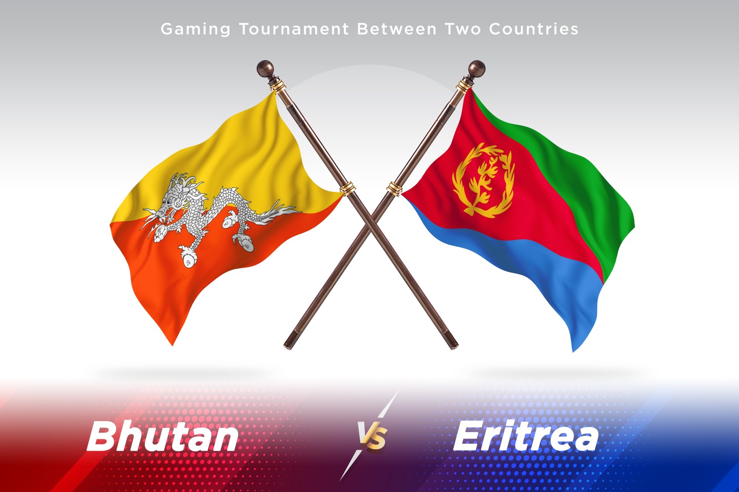 Bhutan versus Eritrea Two Flags