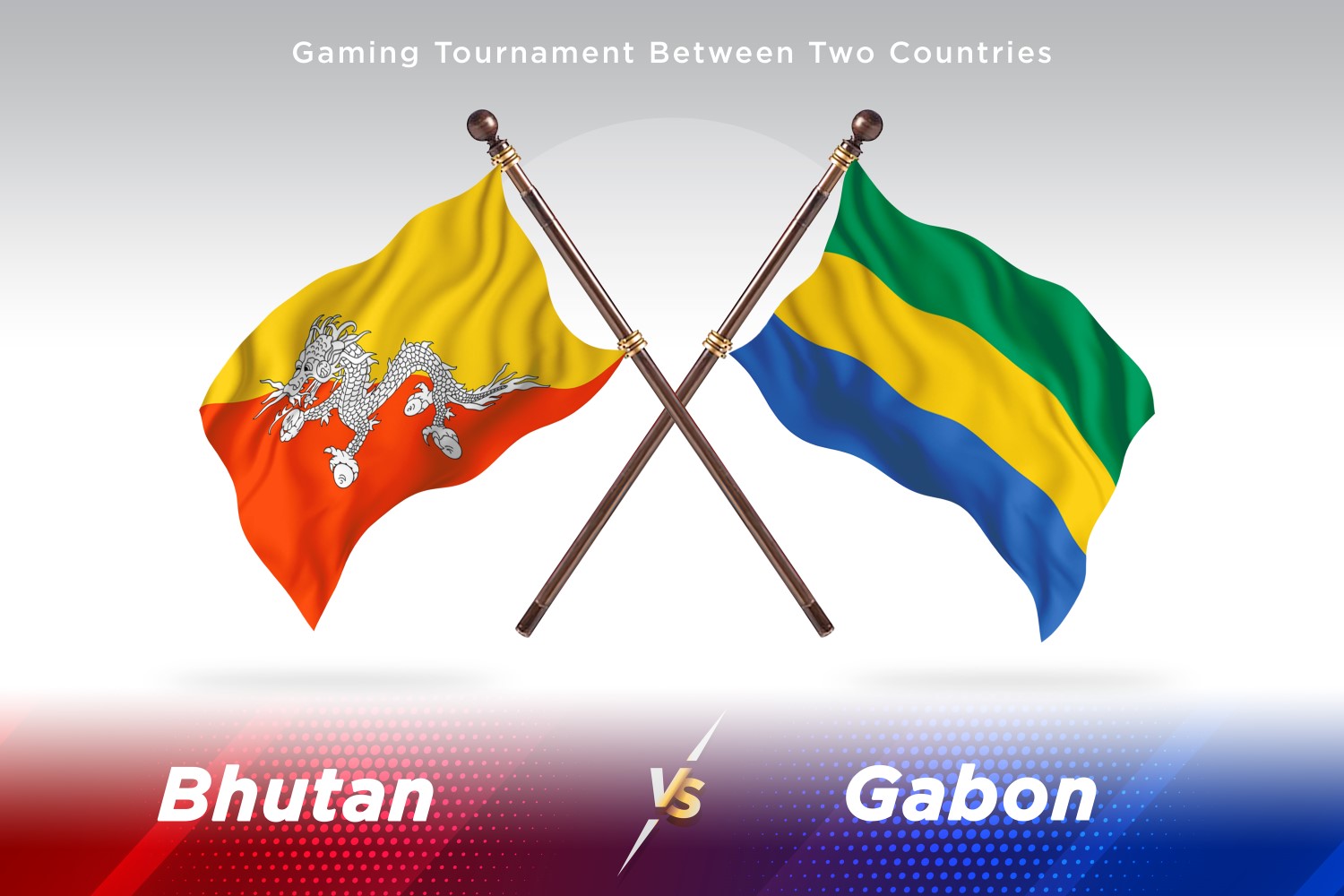 Bhutan versus Gabon Two Flags