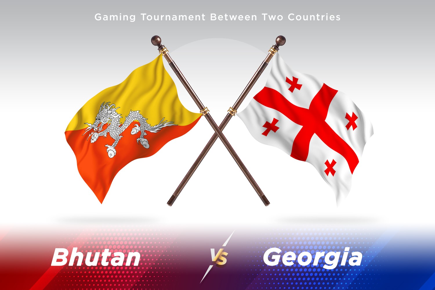 Bhutan versus Georgia Two Flags