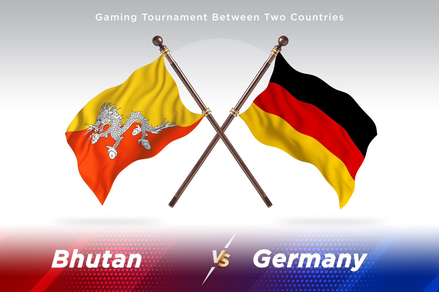 Bhutan versus Germany Two Flags