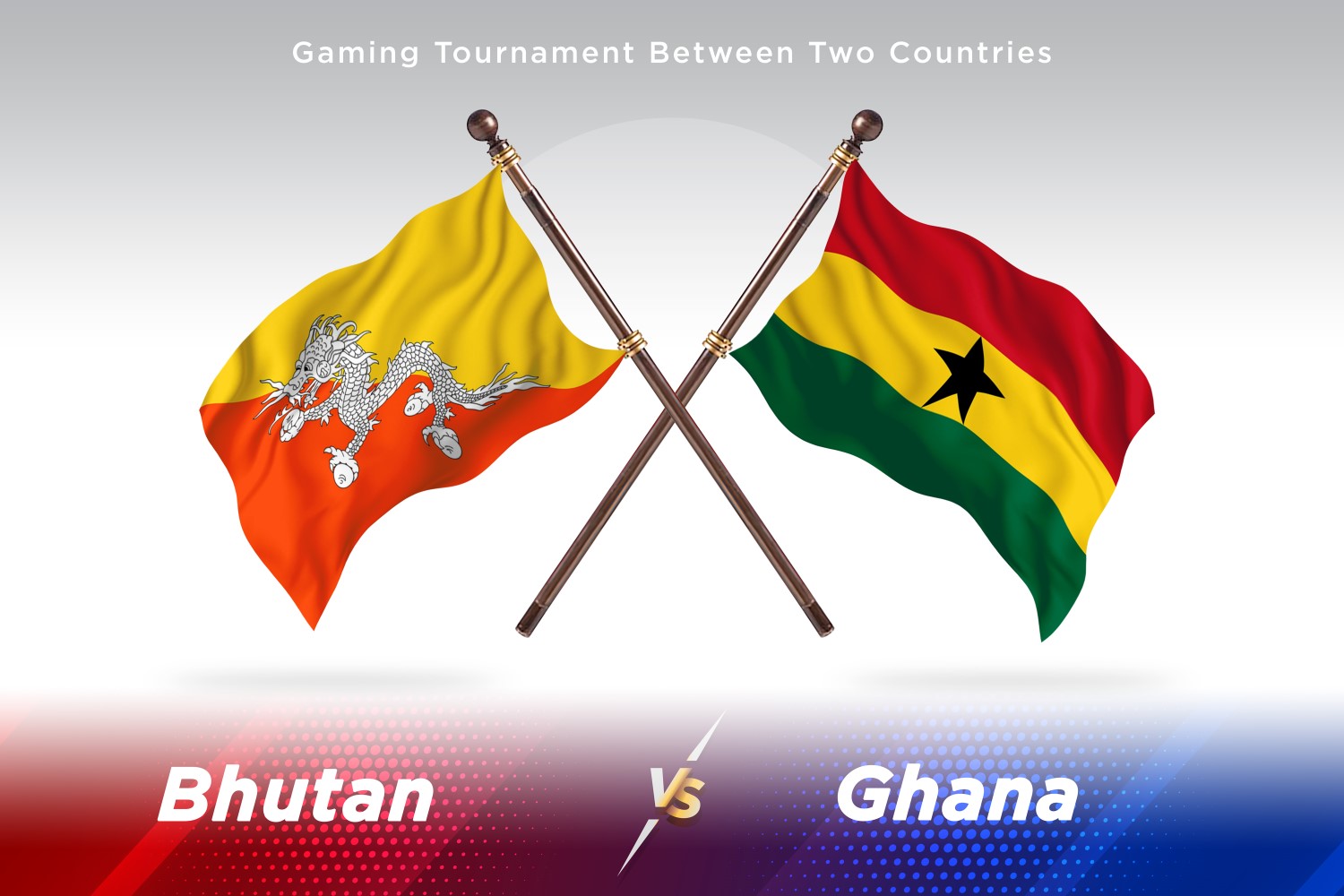 Bhutan versus Ghana Two Flags