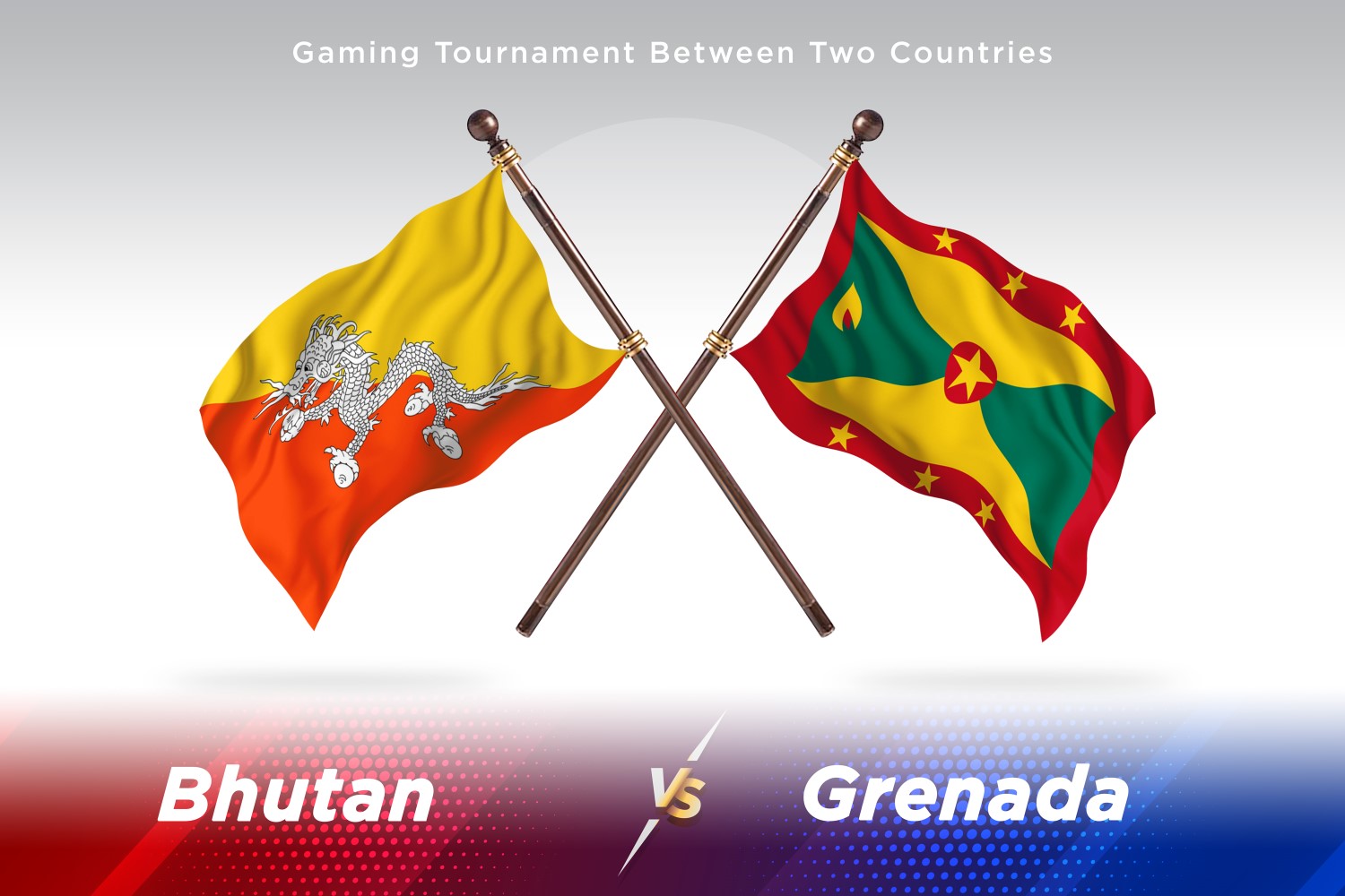 Bhutan versus grenada Two Flags