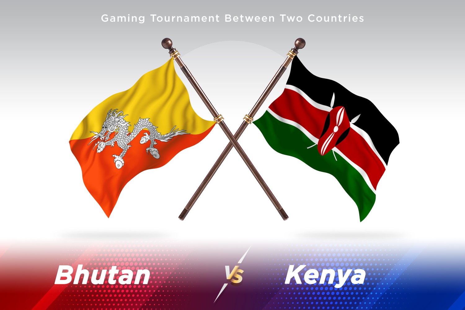 Bhutan versus Kenya Two Flags