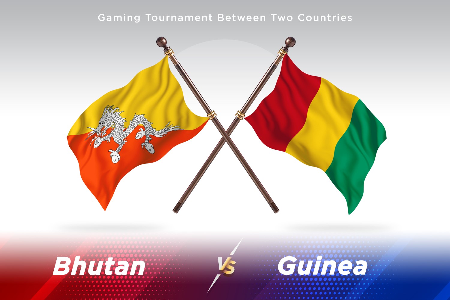 Bhutan versus guinea Two Flags