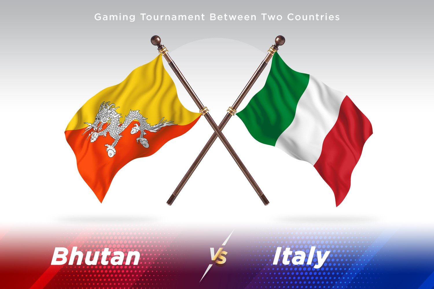 Bhutan versus Italy Two Flags