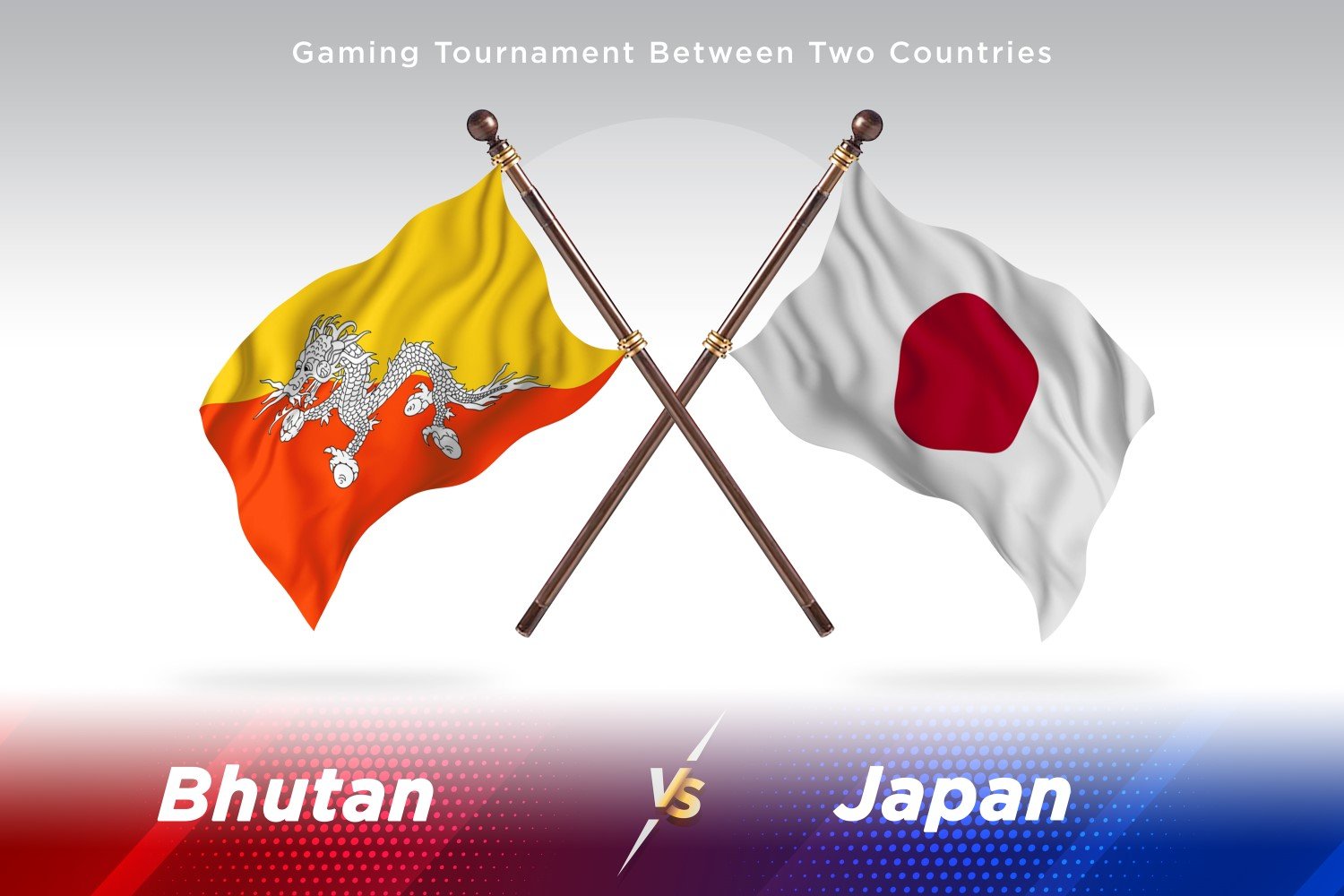 Bhutan versus japan Two Flags