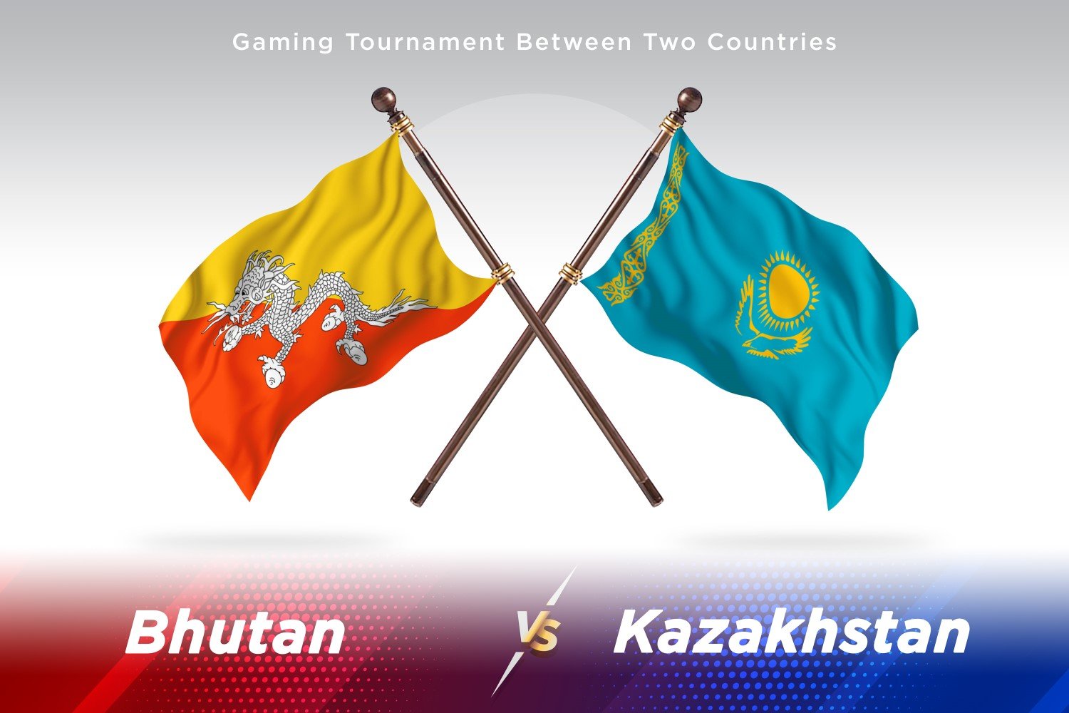 Bhutan versus Kazakhstan Two Flags