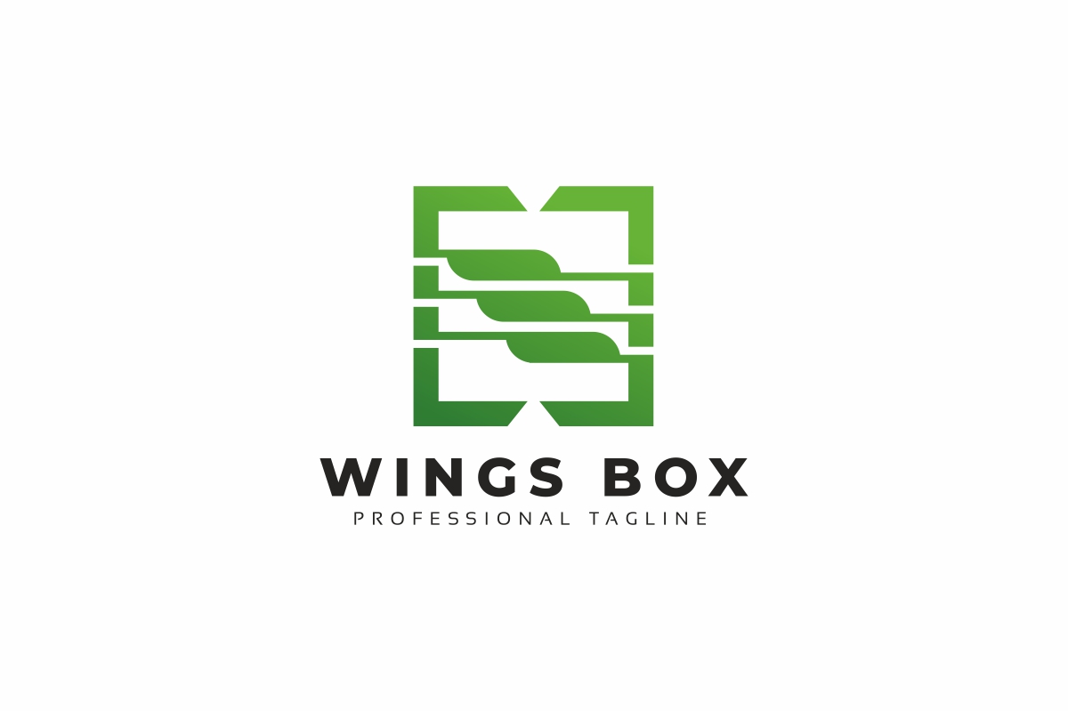 Wings Box Square Logo Template