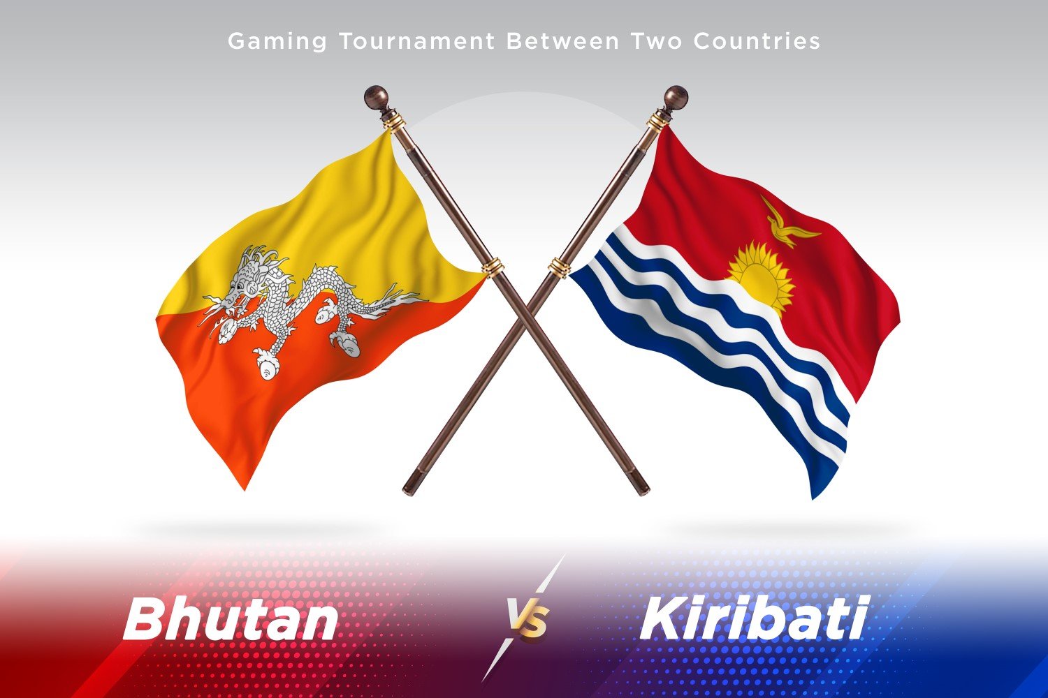 Bhutan versus Kiribati Two Flags