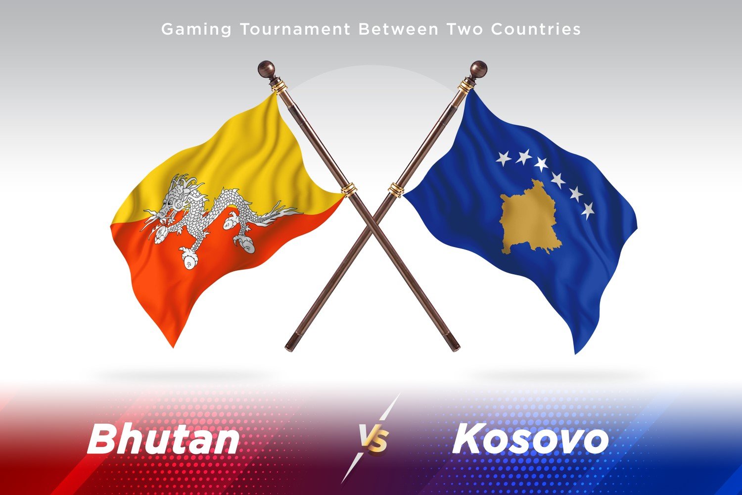 Bhutan versus Kosovo Two Flags