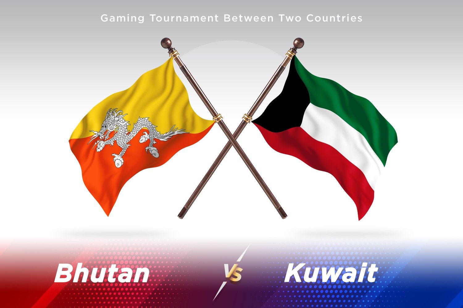 Bhutan versus Kuwait Two Flags