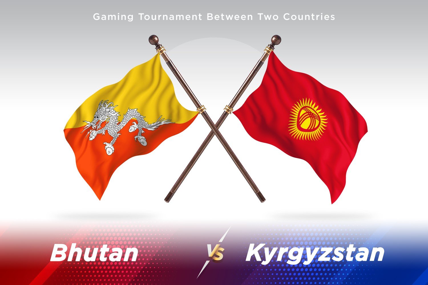 Bhutan versus Kyrgyzstan Two Flags