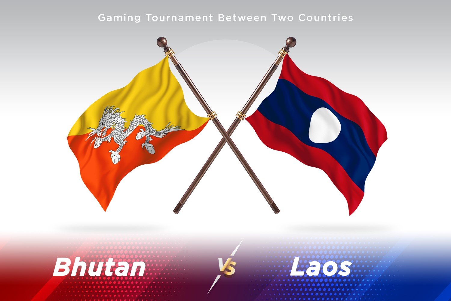 Bhutan versus Laos Two Flags